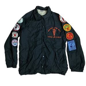 Vintage 70s Windbreaker Patches Fordham Felt Works Marching Band Illinois Jacket